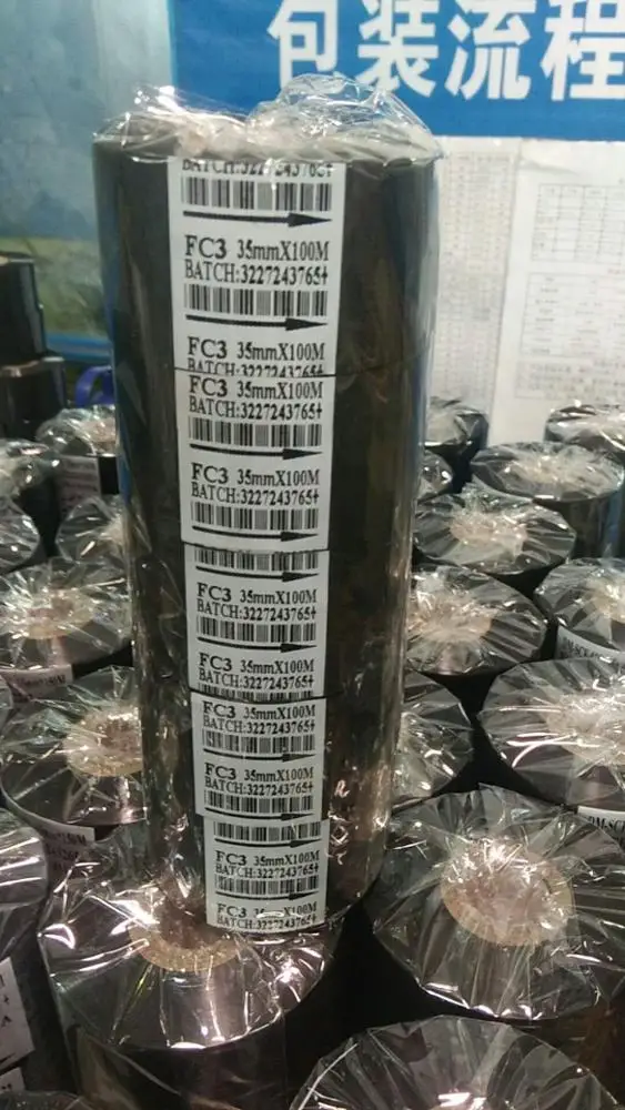 30 мм * 100 м совместимая цветная восковая Смола Горячая печать лента для кодирования принтера