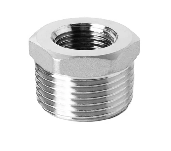 stainless steel thread NPT BSP hexagonal nipple fitting pipe hex bushing