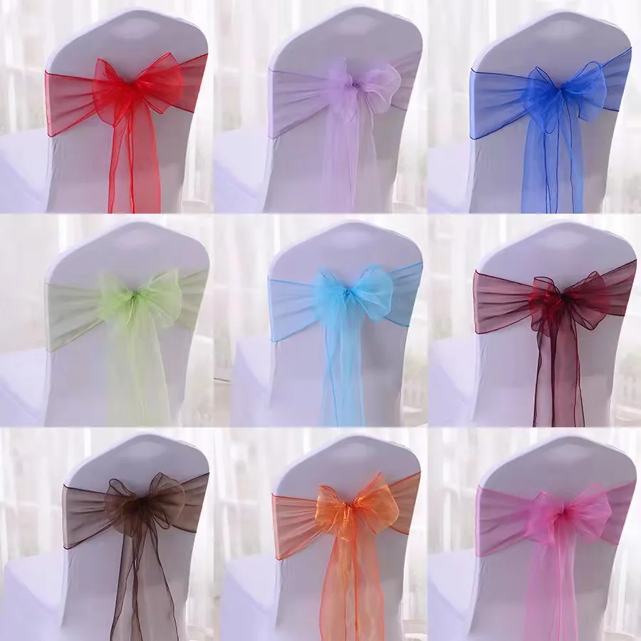 Customizable Color Chair Covers Sash Wedding Decoration Elastic Chair Sash