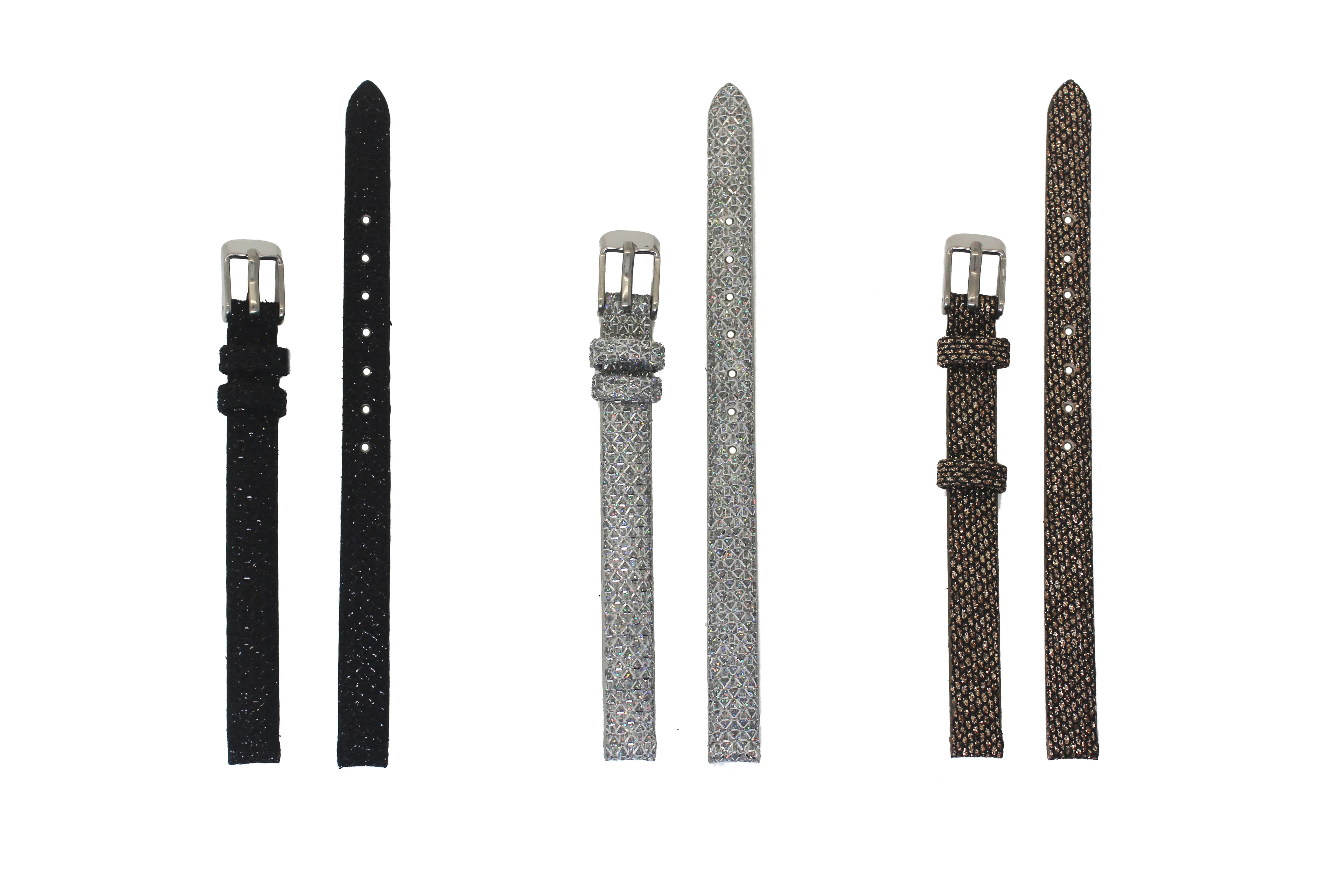 small size good market popular shiny good price changeable leather ladies custom 6MM 8MM 10MM watch straps