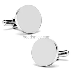 Beadsnice ID 28861 Stainless Steel round cufflink parts to make custom as novelty cufflinks