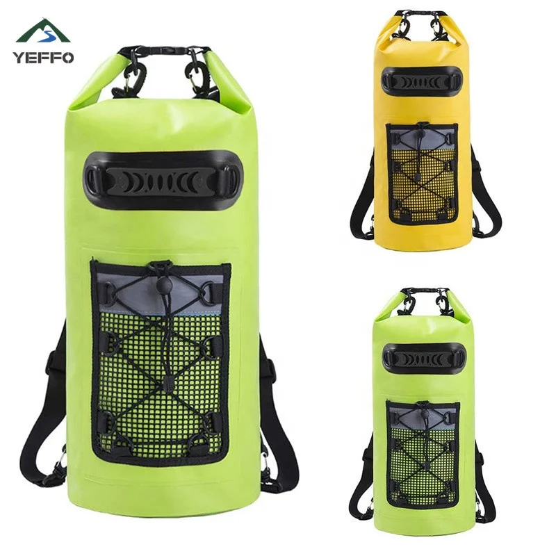 Bolso seco impermeable al aire libre personalizado de la fabrica logo10-100L para ir de excursion a acampar