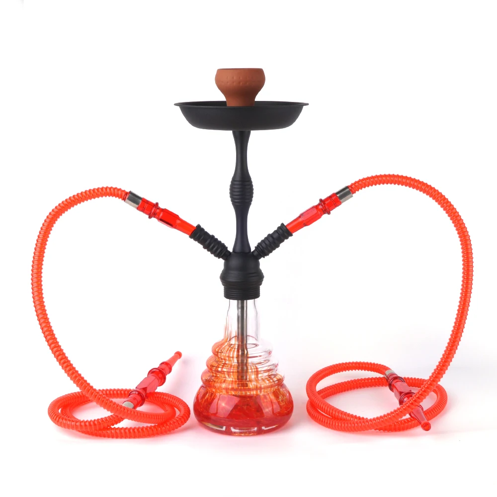 Quick Shipping Custom Modern  Deep Blue Red  Hookah Set Acrylic Tripod Glass Style Hookah Shisha With Tray