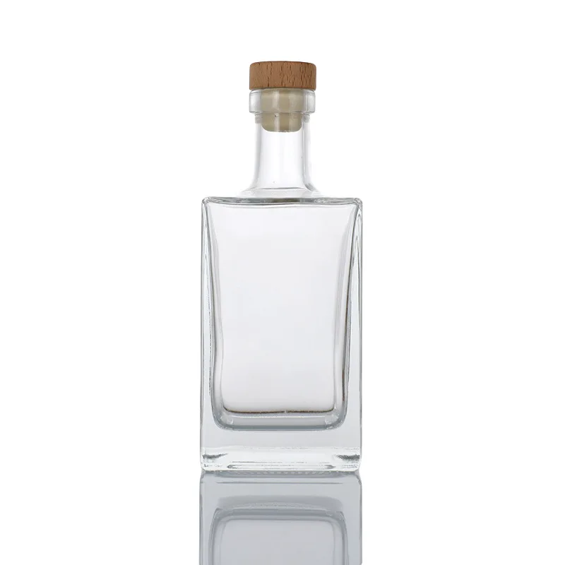 100ml 375ml 500ml 750ml custom printed clear liqueur bottle Vodka bottle with extra flint lid