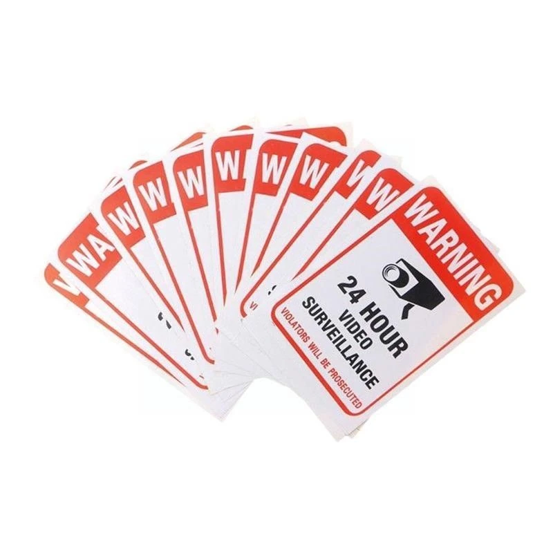 FREE SAMPLE  Camera Alarm Sticker Warning Decal Signs Video Surveillance PVC CCTV Security Waterproof Sunscreen