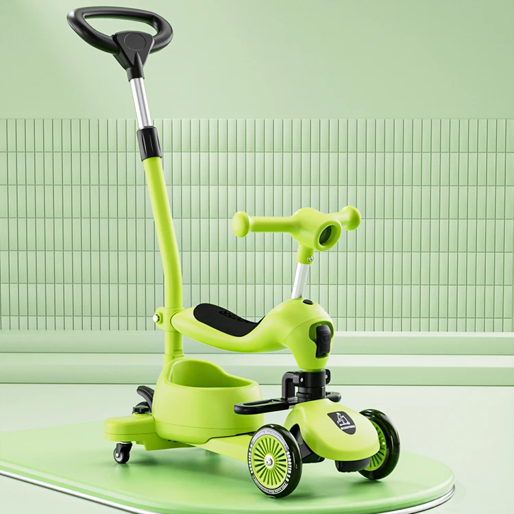 High quality 2in1 kids children scooter foldable ride on car toy girls boys with light