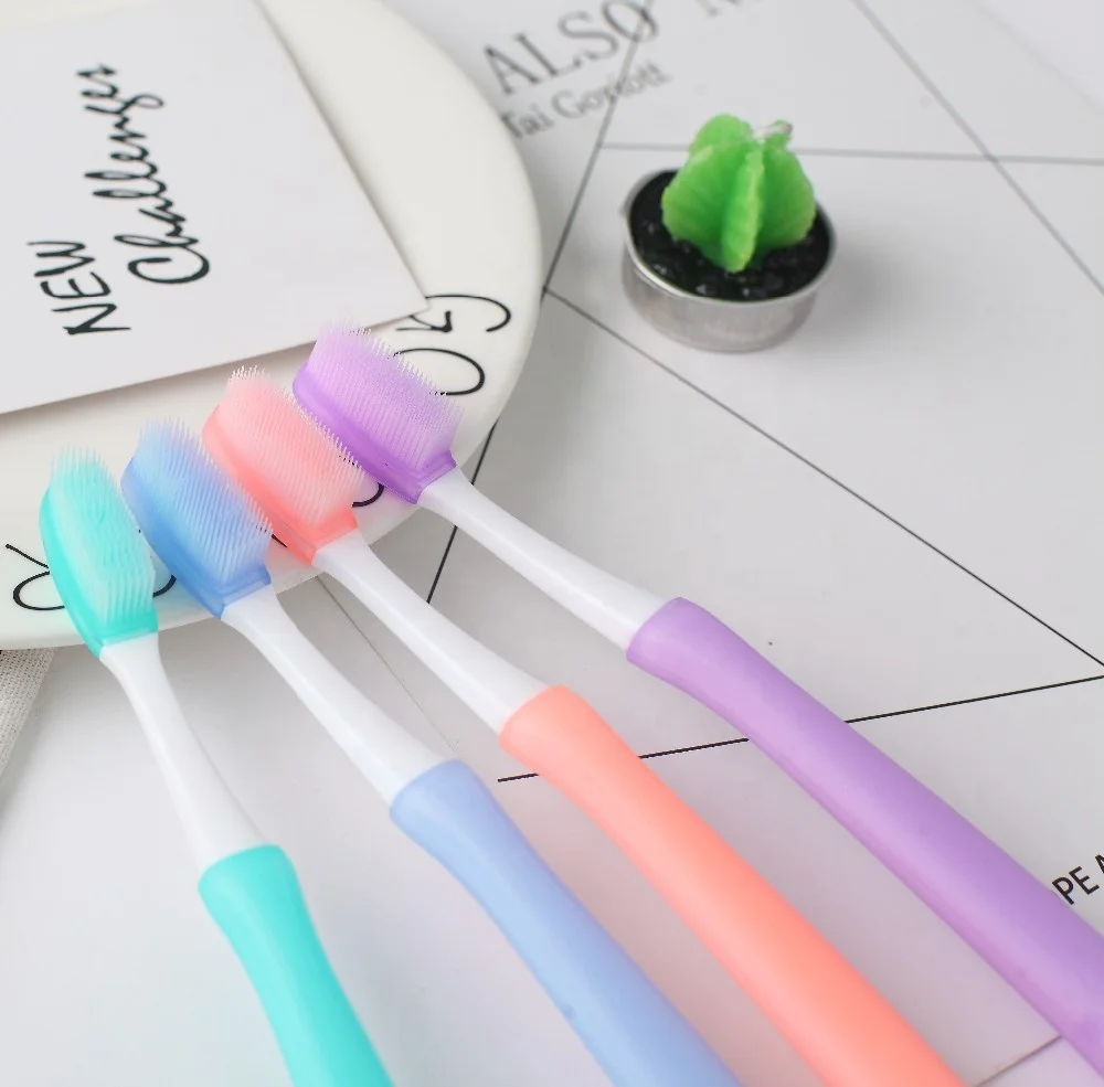 High Quality Cosmetic Colorful Hard Tongue Cleaner Nano Toothbrush With Changeable Head