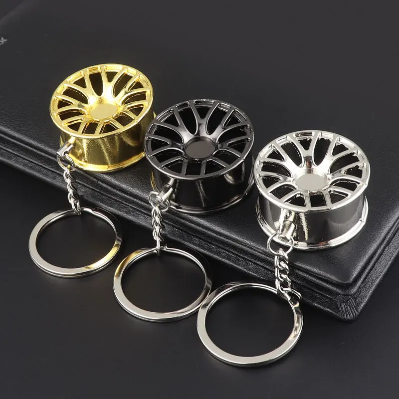 Car Parts Key Chains Car Accessories Keyfob Wheel Rim Tyre Keychain Auto Tire Keychain Auto Wheel Rim Keychain