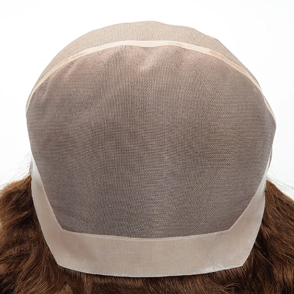 wholesale wig vendor custom women mono lace human remy brown curly hair replacement system wigs