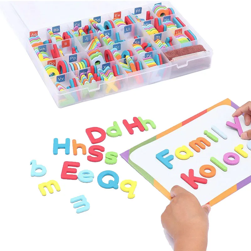 Educational Kids Toy Colorful EVA Flexible Letters Arabic Numbers Magnetic Foam Alphabet Sets with Writing Magnet Board