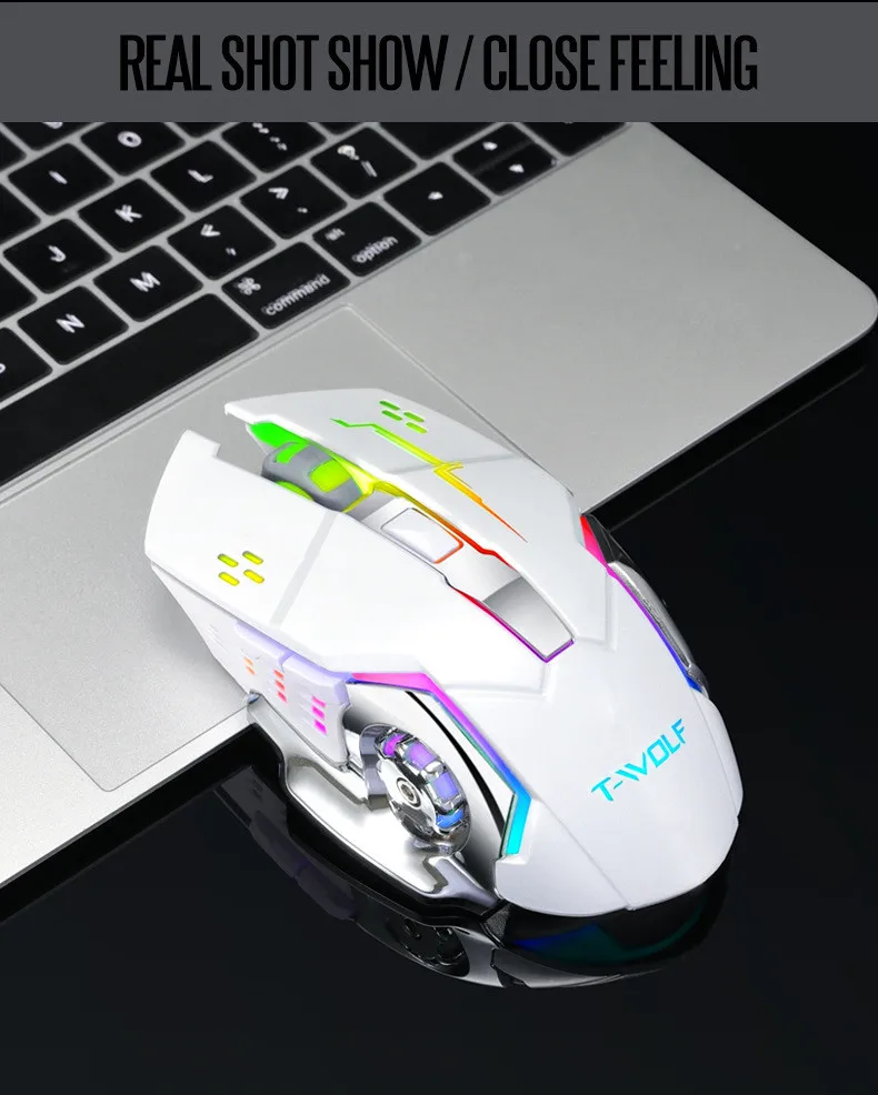 Популярная Настольная компьютерная мышь RGB Офисная светящаяся для ноутбука домашняя портативная беспроводная