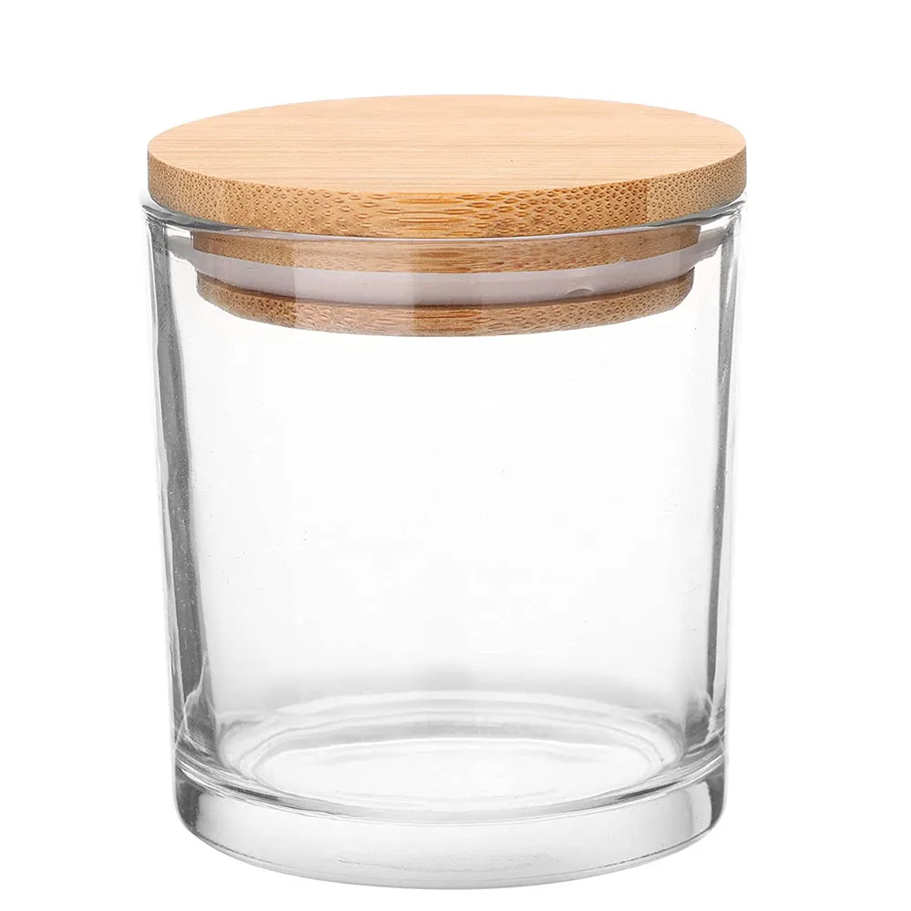 6 OZ 7OZ Frosted Colored Glass Candle Jars and Cup  with Airtight Bamboo Lids  for Making Candles Bulk