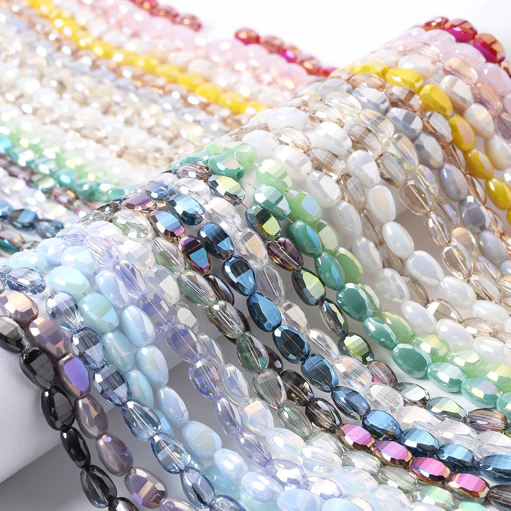New Fashion Multifaceted Loose Spacer Beads 6X9mm Melon Seed Crystal Natural Stone Beads For Jewelry Making DIY Bracelet