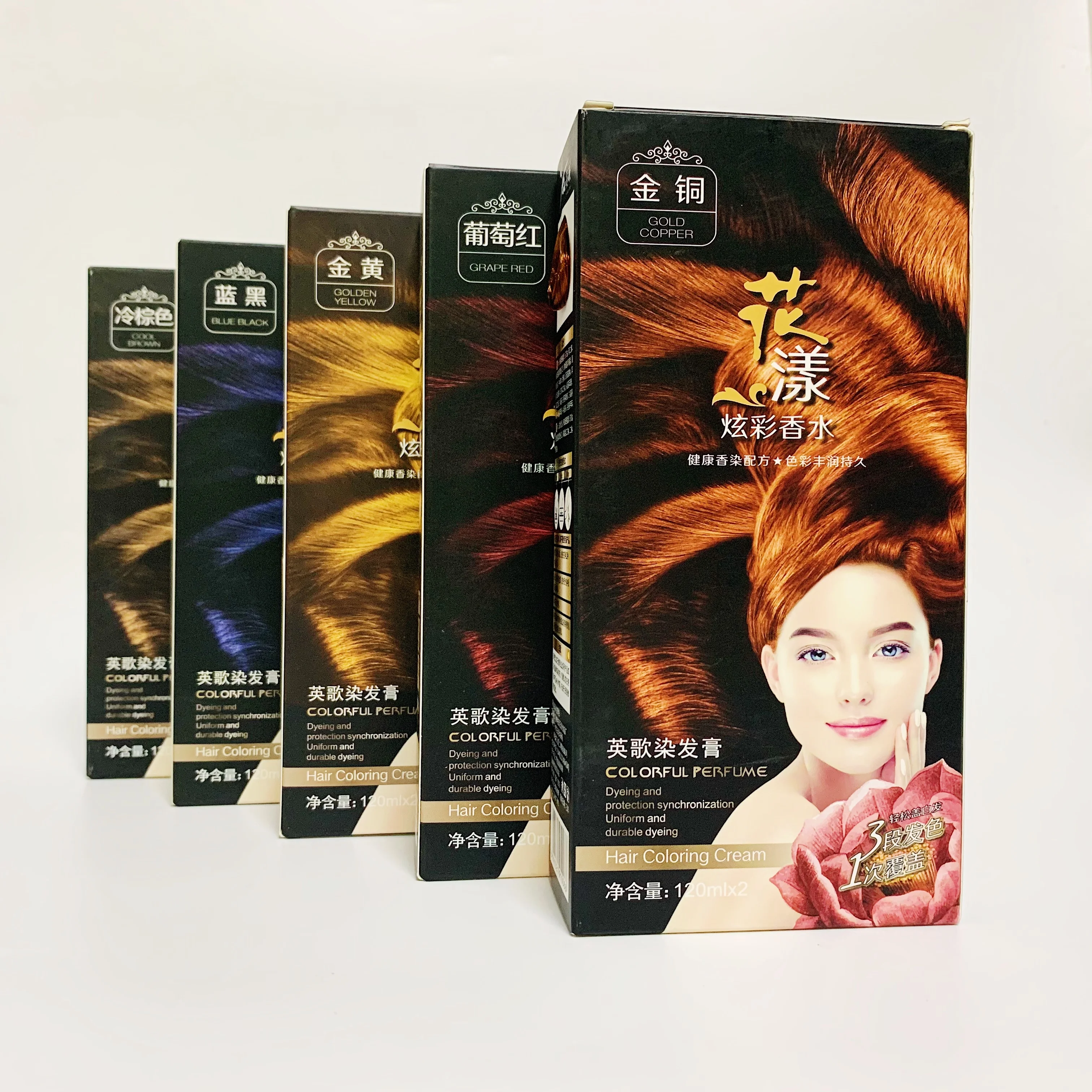 Hot Sale Professional Magic Herbal Hair Dye Shampoo Easy to Use Blue Super Black Color Cream for Men 100ml Volume