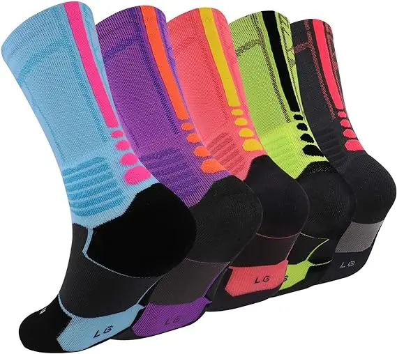 KTS8 Factory Custom Free Samples Logo Cotton Terry Super Elite Basketball Cushioned Athletic Sports Crew Socks For Men & Women