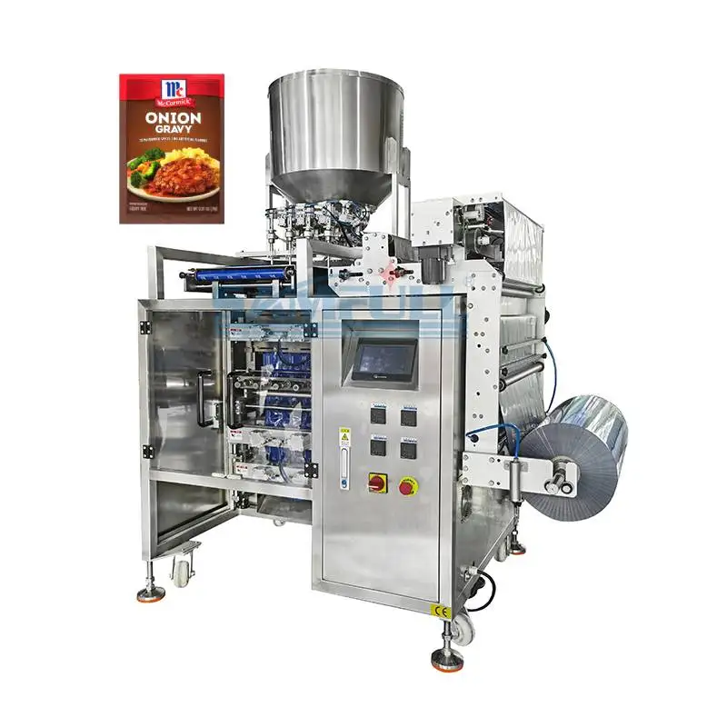 Automatic multitrack multiple lane marinade pork gravy honey paste liquid packaging sauce liquid condiment packing machine