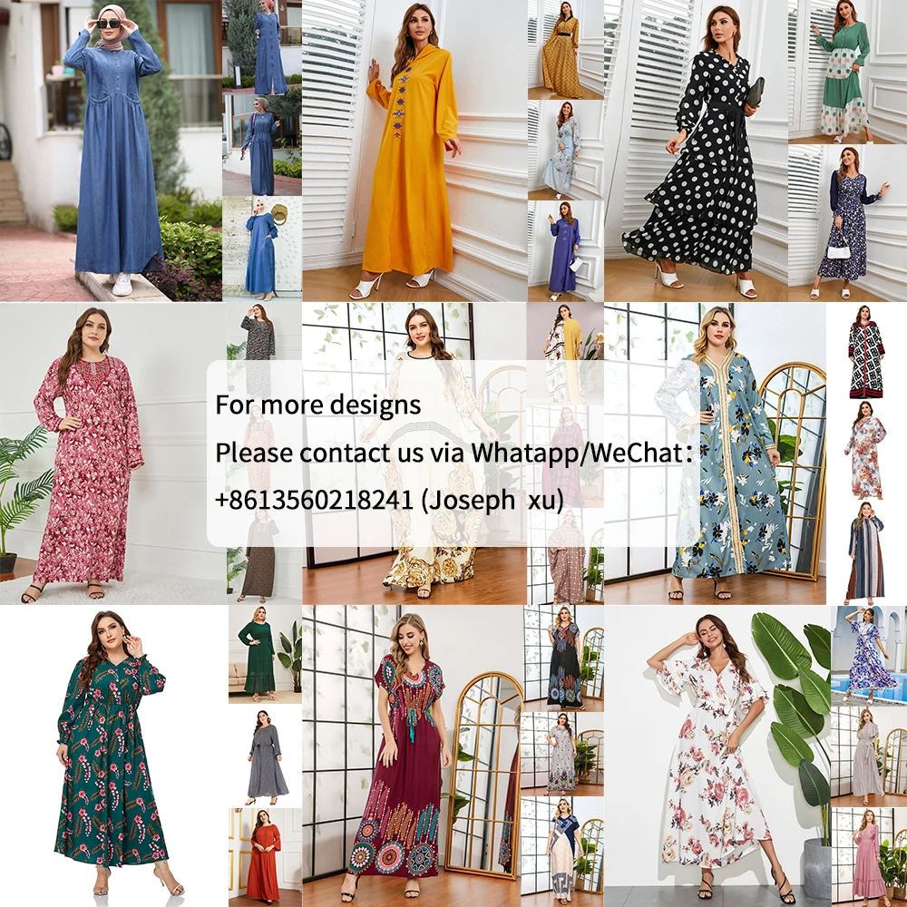 Muslim printed high waist drawstring abaya muslim women kaftan abaya muslim DUBAI ABAYA dresses