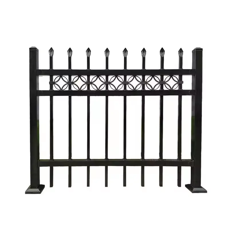 6ft x 8ft spear top corten metal picket steel  wrought iron fence for home garden