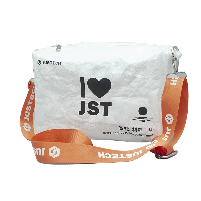 White color coated waterproof tyvek shoulder messenger bag