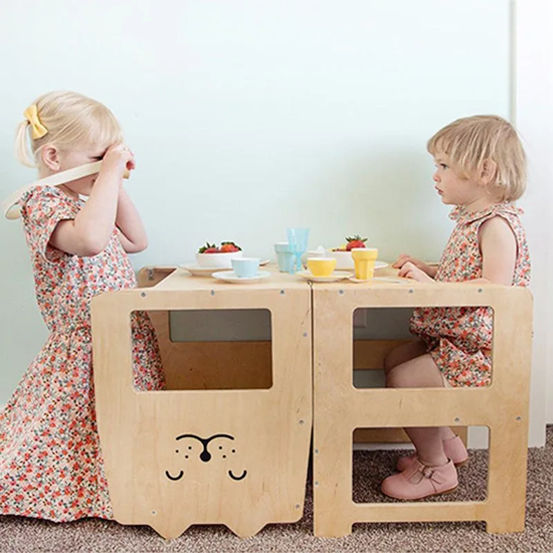 Step Stool for Kids 5-Level Montessori Learning Tower Adjustable Standing Toddler Tower for Kitchen Counter