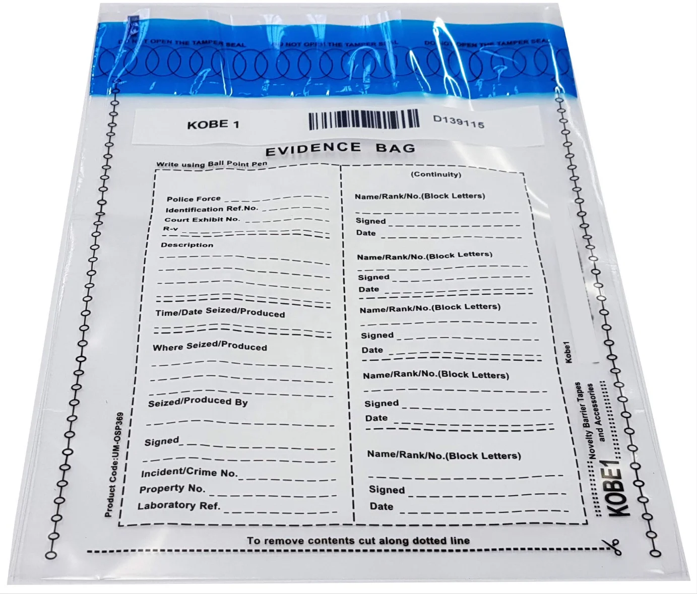 Прозрачный защитный пластиковый депозитный пакет с защитой от конвертов