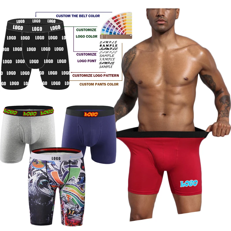 Новый дизайн мужское нижнее белье с принтом боксеры шорты хлопковые мужские трусы индивидуальным логотипом для