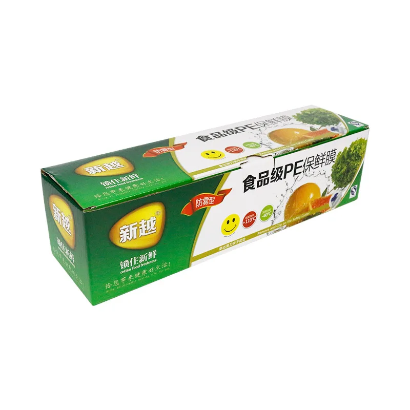 
food grade kitchen slider cutter LLDPE material food grade cling film PE wrap filmi PE cling wrap 