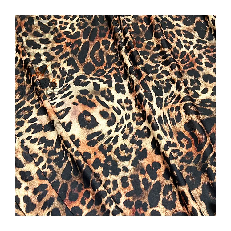 New Fashion Custom Tropical tiger leopard silk soft animal print fabric