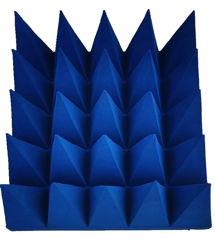 Resist wear pyramidal soft foam absorber for electromagnetic noise suppression for radar and telecom system