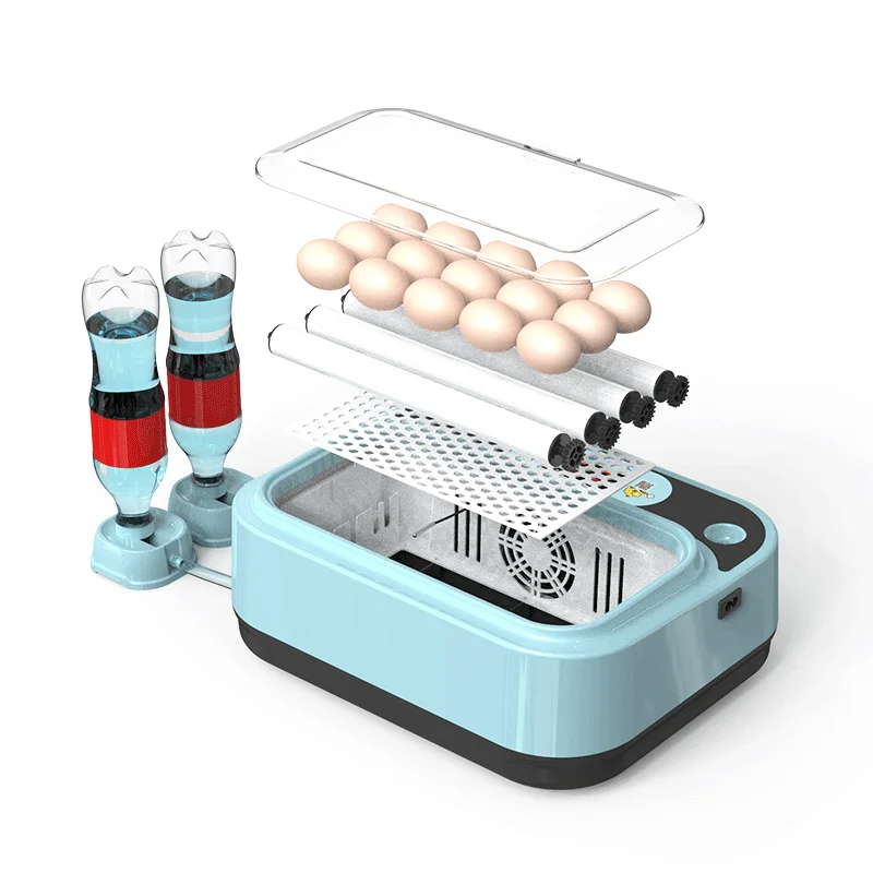 Home use small 15 chicken eggs hatching machine automatic 110V 220V 12V DC poultry egg incubator