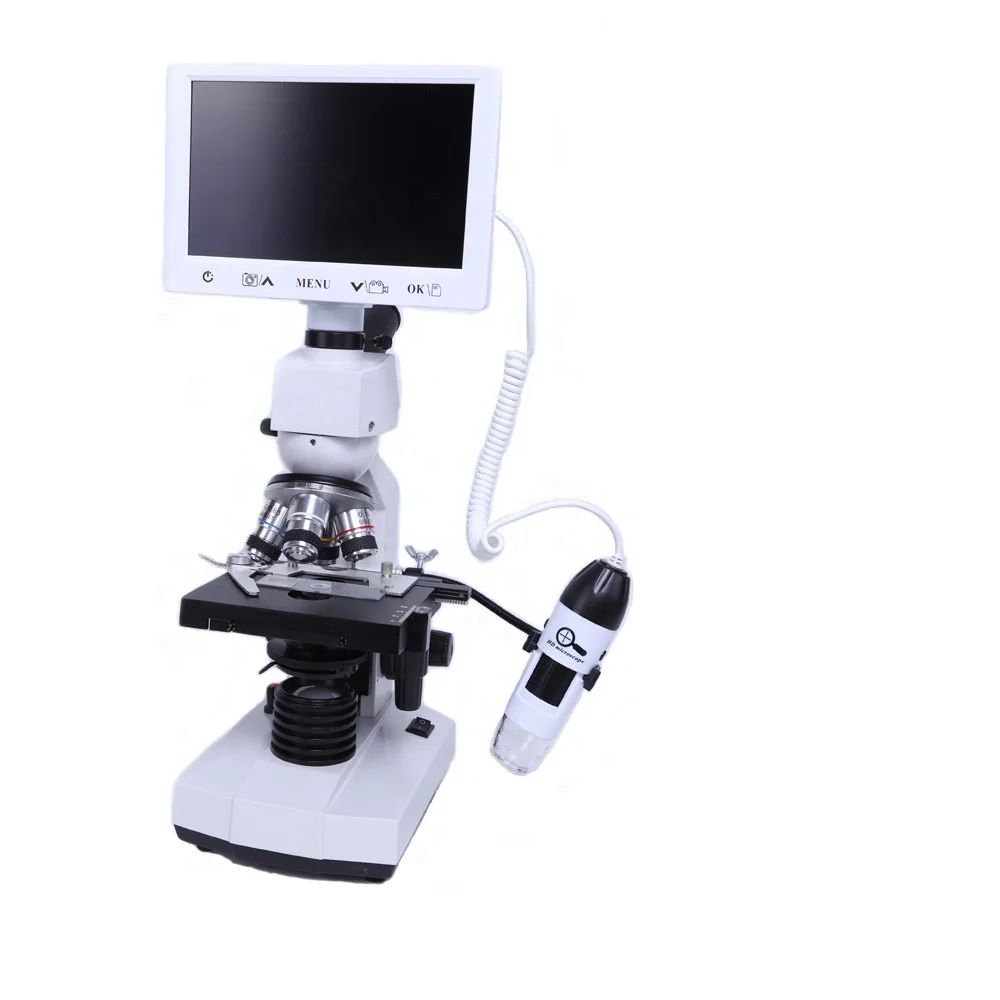 40-1600X Monocular TV USB Digital HD biological Microscope 185 achromatic objective lens  Scientific research microscope