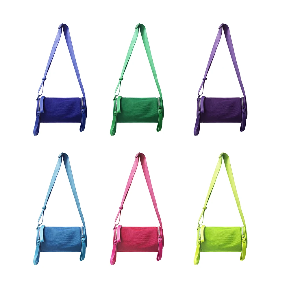 2023 Summer Women macaroon Neoprene Nylon Candy Barrel Shape Crossbody Bag Handbag