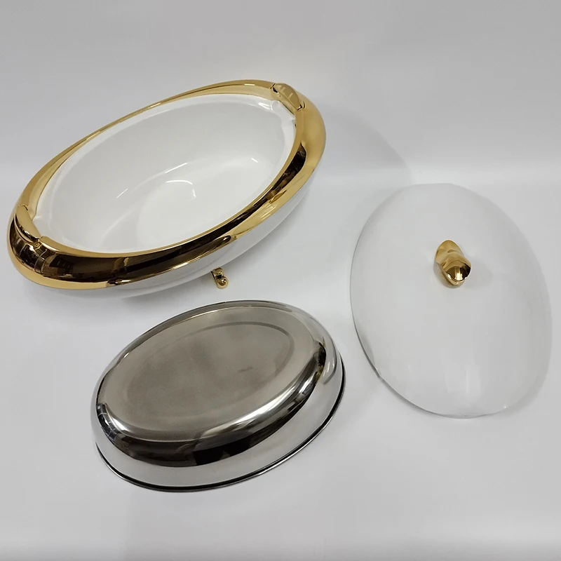 Luxury buffet food warmer ceramic hot pot casserole set keep food warm in casserole