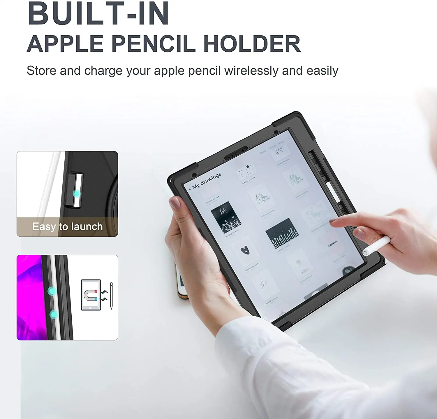  Прочный чехол для iPad Pro 12 9-4 поколения 2020 противоударный сверхпрочный защитный с держателем