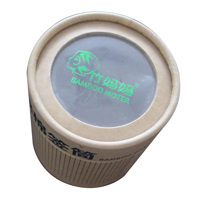 
Cheaper Custom Printed Bio-degradable Recycled Paper Cylinder Gift Box For Bamboo Cotton Buds 