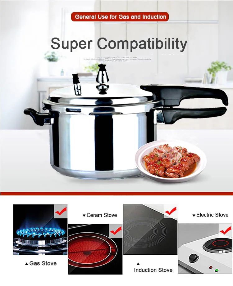 6L High Quality Factory OEM  Safety Commercial Aluminum Pressure Cookers