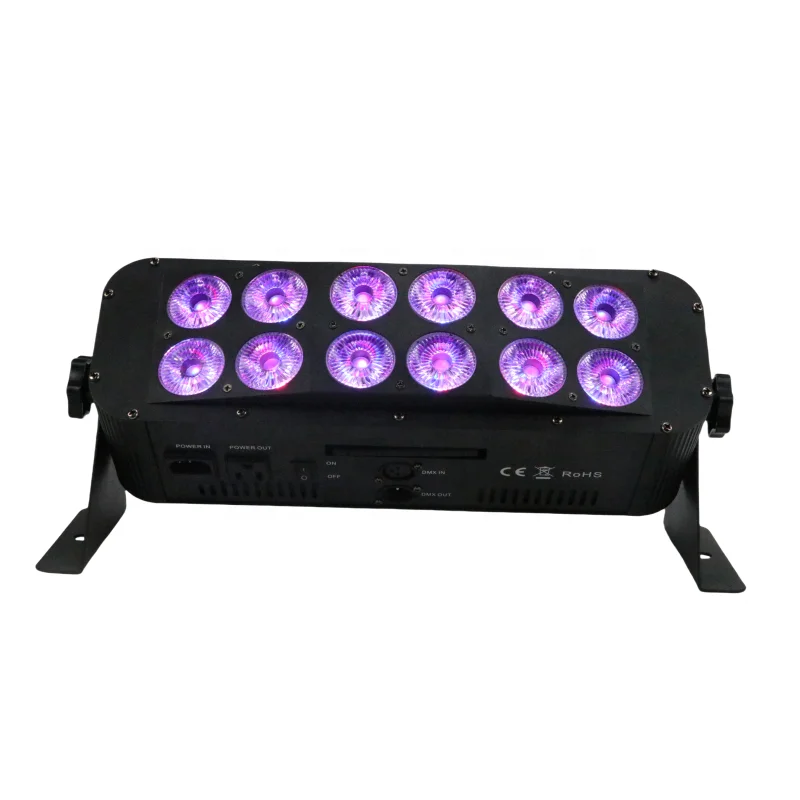 12x18w RGBWA+UV 6IN1 LED Wash Dj Light Wireless Uplight Battery DMX Remote Wifi Professional Disco Club Lights