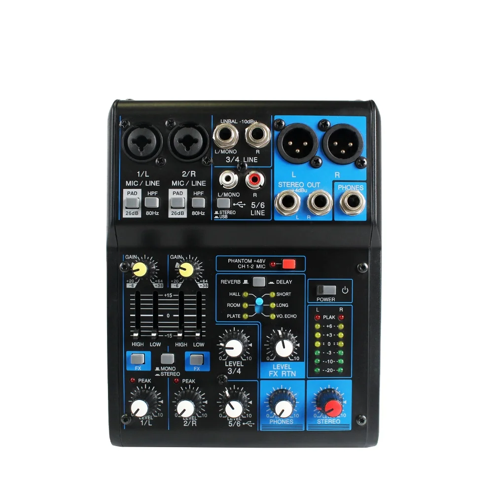 
Hot Sell Mini Usb 4 Channel Interface Streaming PC Audio Mixer 