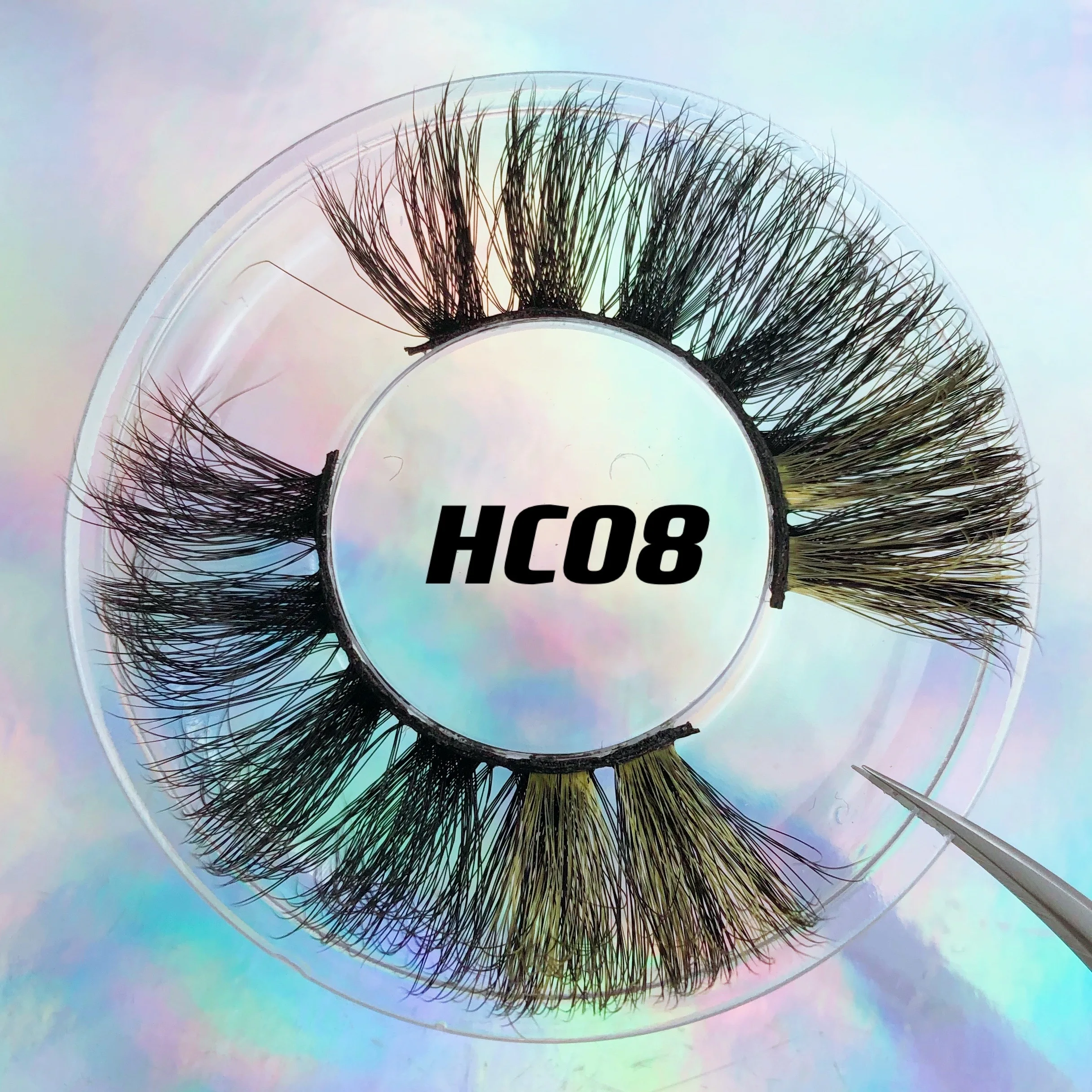 2022 New Styles Factory Faux Mink Strip lashes Wholesale Luxury Fluffy Black Cotton Band False Mink Color Eyelashes