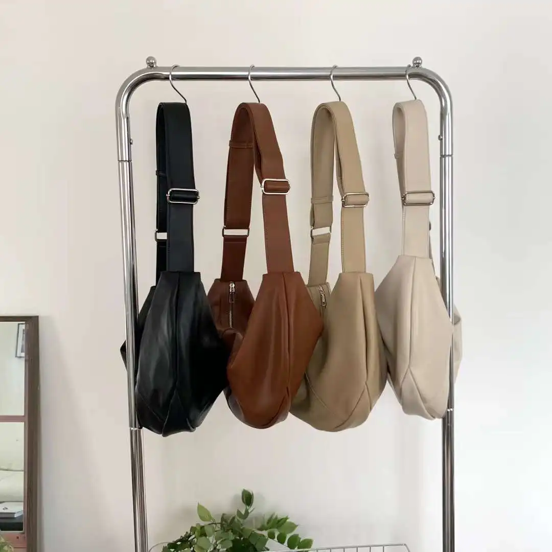 ladies smooth PU leather large capacity dumpling shoulder bag women crossbody bag