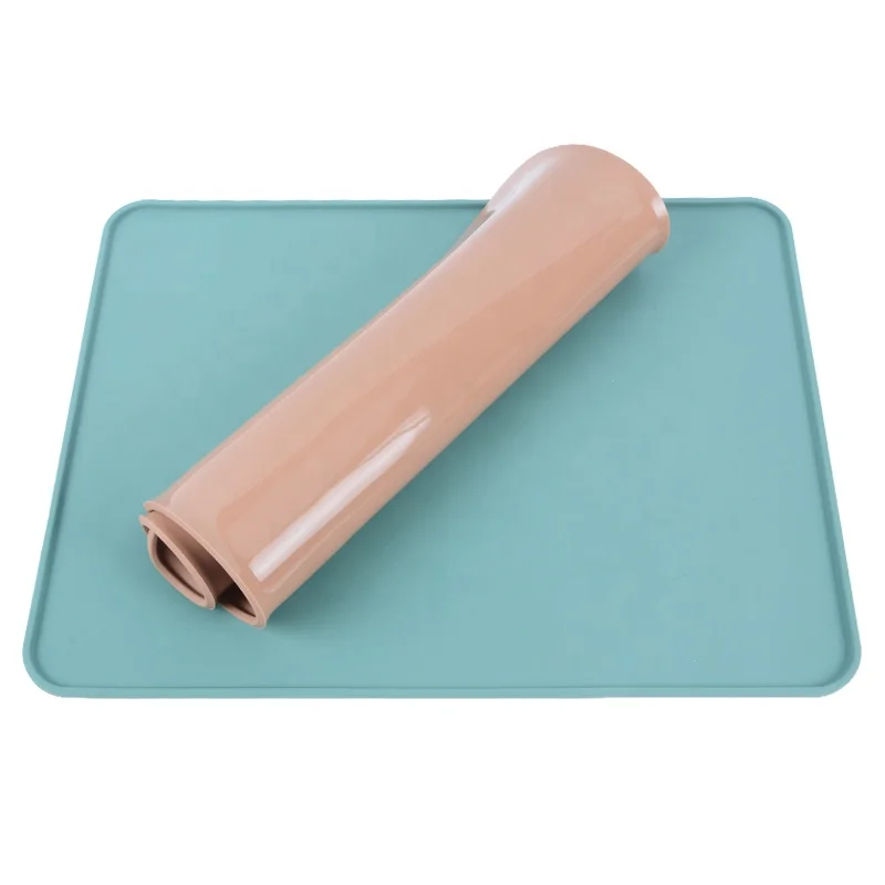 2024 new product Silicone Rectangular Placemat Non Slip Thick Silicon dish drying baking Mat For Baby Eating Dinner Table Mat