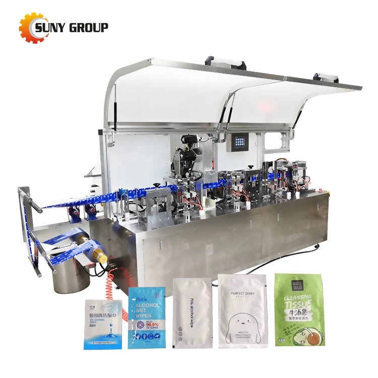 Полностью автоматические влажные салфетки, влажные салфетки в упаковке, спиртовые тампоны, высокоскоростная машина для изготовления четырехсторонних влажных полотенец