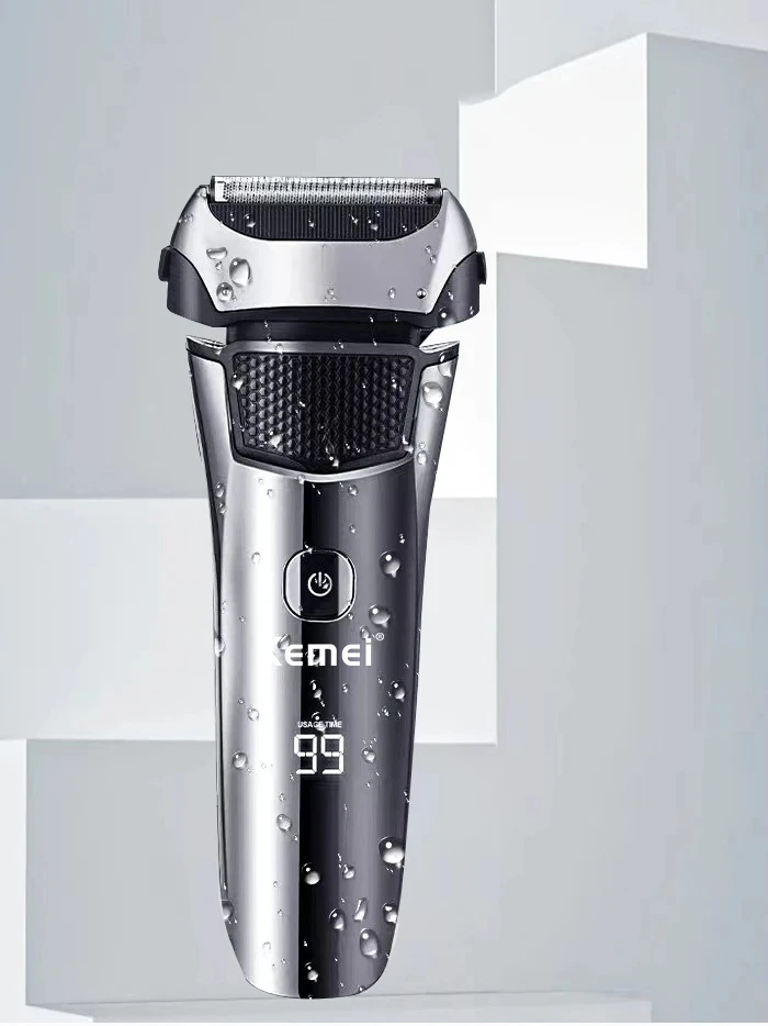 Kemei km-8512 electric shavers beard rechargeable shaving machine for men waterproof with LCD display Razor shavers bald trimmer