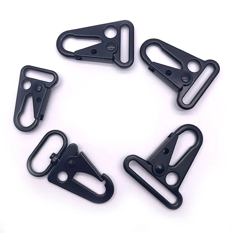 BT-Z025S Zinc Alloy 25mm Olecranon Clasp Matt Black Carabiner Hk Clip Swivel Snap Hook Hk Style