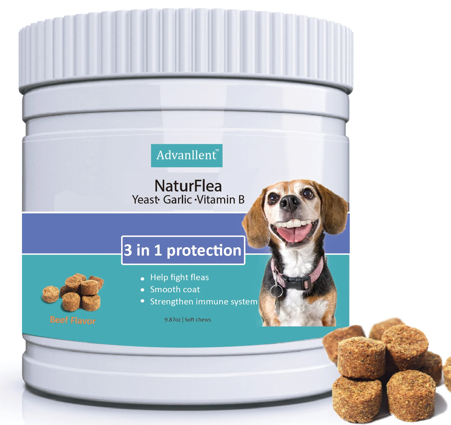 Natural Flea and Tick Beef Flavor Treats for Dogs Chewable Flea and Tick Treats Natural Flea and Tick Supplement for Dogs