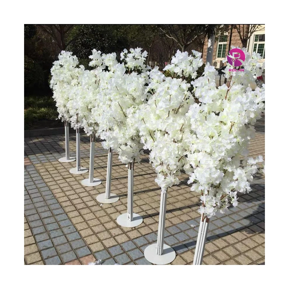 Wedding Aisle Corridor Cherry Blossom Tree small sakura tree faux plant pink white fake cherry blossom tree
