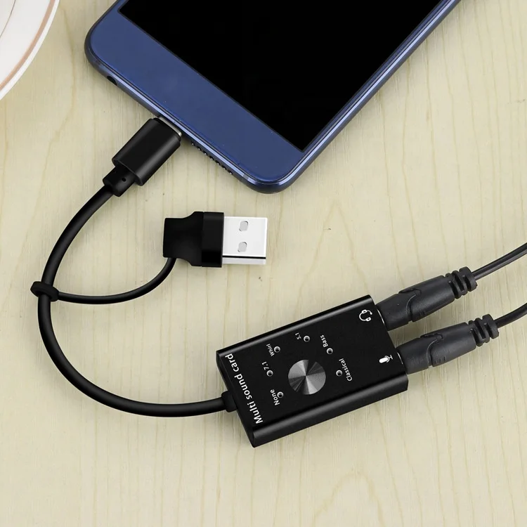 Внешний мини-микрофон разъем для наушников Usb Тип C 2 в 1 звуковая