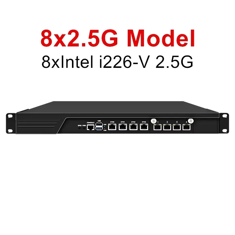1U Rack Firewall Appliance 2x10G SFP+ 4x i226-V 2.5G Intel i3-N305 N100 DDR5 mSATA Network Router Mini PC Server AES-NI