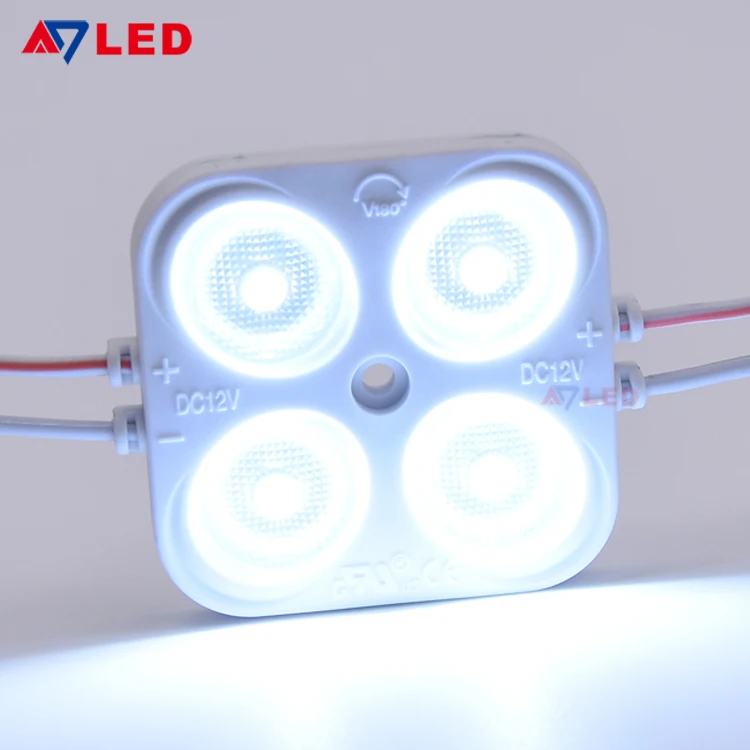 Modulo Abs 4 Lamp Square Ip67 Outdoor Waterproof Led Module 12 V 170 Degree Lens 4Led Dc Module For 40-100Mm Depth Light Box
