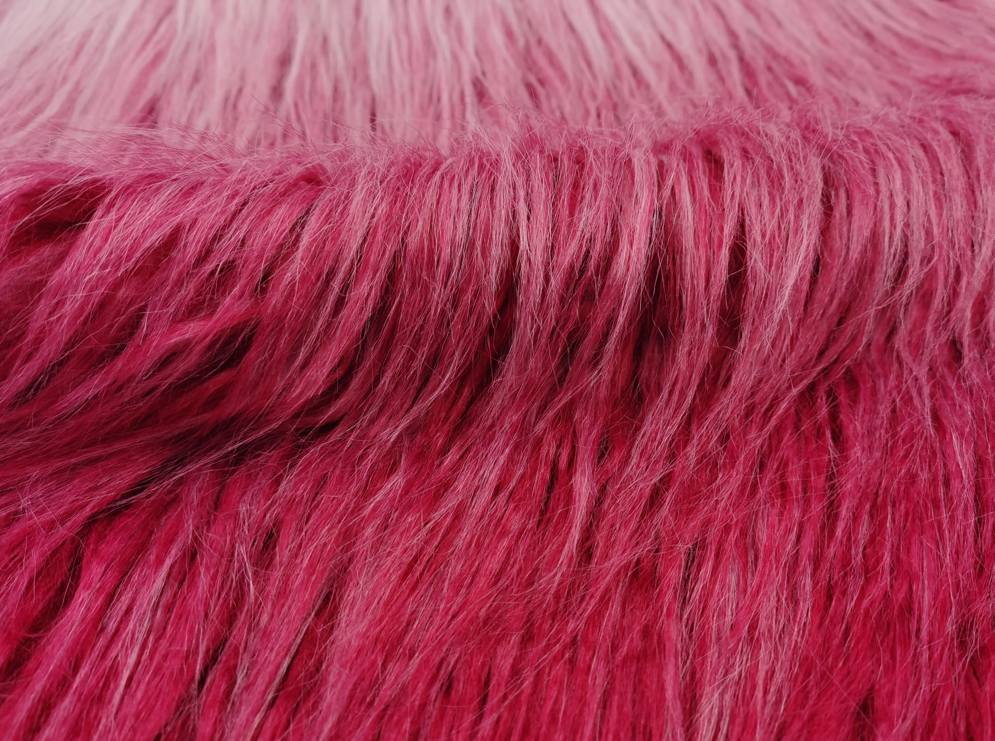 Gradient Jacquard High Pile Faux Fur Fabric for Garment/ Home Textile/ Toys